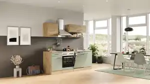 Küchenzeile Cara  Schilfgrün/Artisan Eiche NB 200 cm