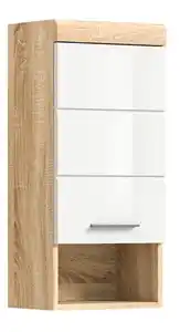 Hängeschrank Lambada 37x79x24 cm Eiche hell Sonoma / weiß Hochglanz