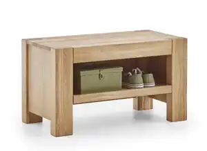 Garderobenbank Juria 80 x 46 cm Eiche massiv/Eiche-Dekor