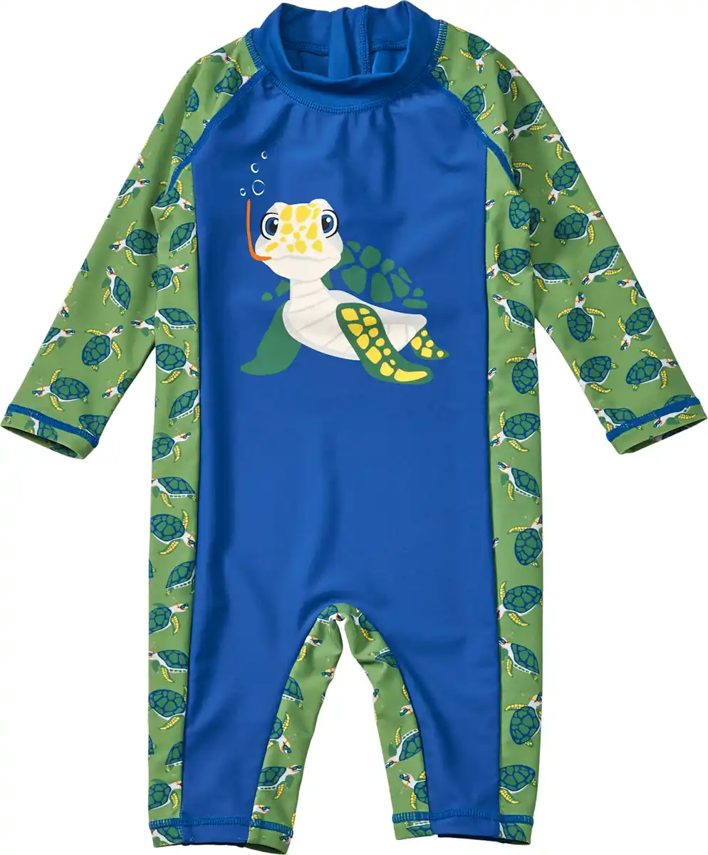 Bild 1 von PUSBLU Badeoverall mit Schildkröten-Motiv, blau + grün, Gr. 98/104, 1 St