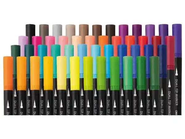 Bild 2 von CRELANDO® Twinmarker Dual-tip Fineliner und Brushliner XXL
