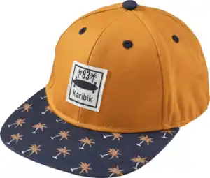 PUSBLU Basecap mit Palmen-Muster, orange & blau, Gr. 52/53, 1 St