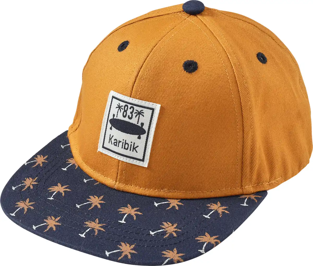 Bild 1 von PUSBLU Basecap mit Palmen-Muster, orange & blau, Gr. 52/53, 1 St