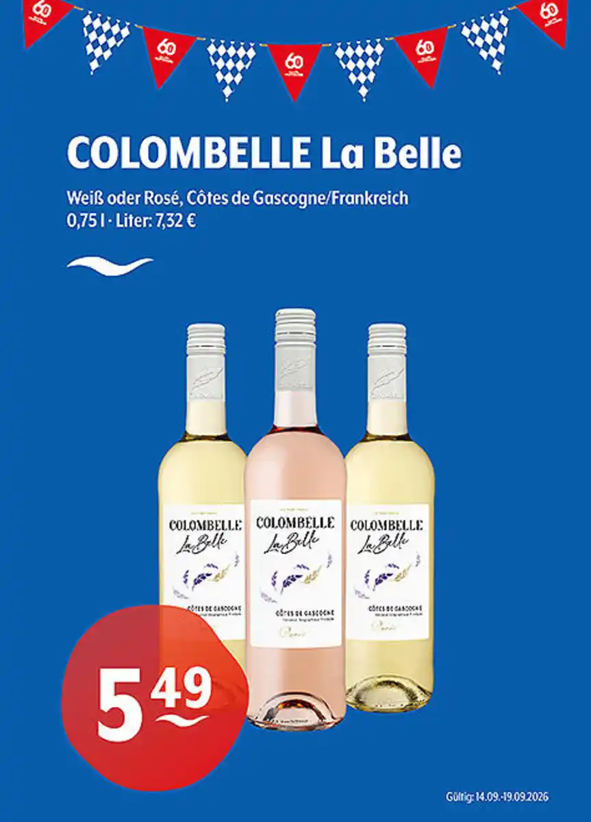 Bild 1 von COLOMBELLE La Belle Weiß oder Rosé Côtes de Gascogne/Frankreich