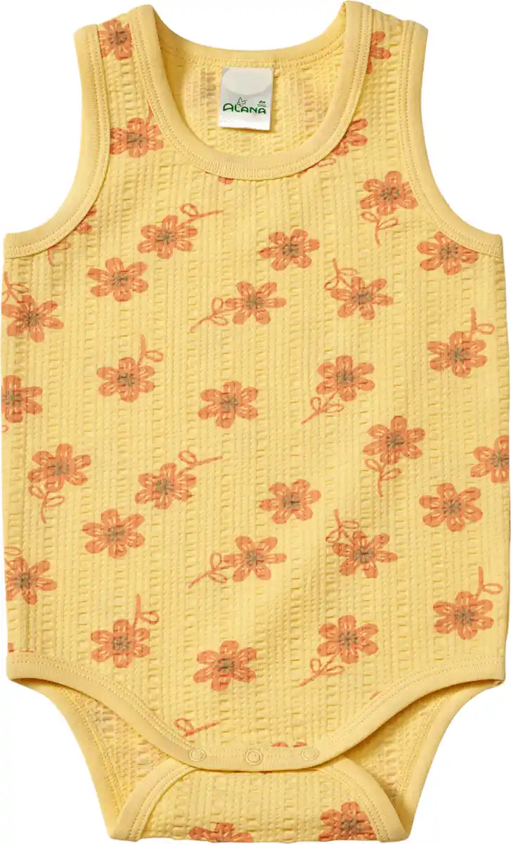 Bild 1 von ALANA Body Ärmellos mit Blumen-Muster, gelb, Gr. 74/80, 1 St