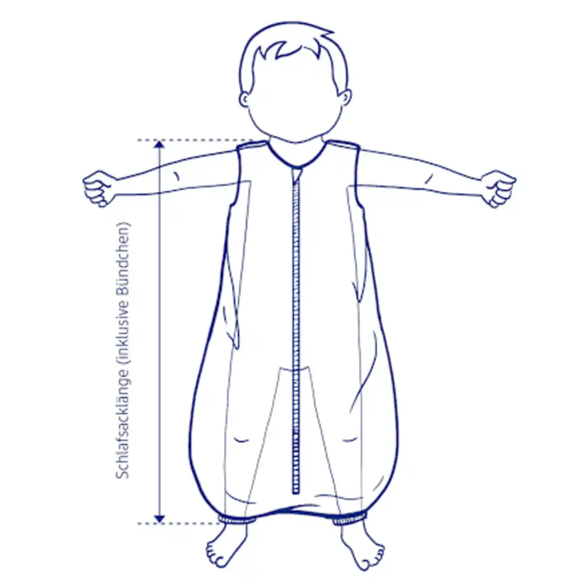 Bild 4 von ALANA Schlafsack mit Beinen 1 TOG mit Streifen-Muster & Stickerei, braun, 100 cm, 1 St