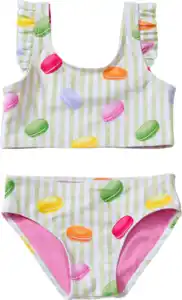 PUSBLU Tankini mit Macaron-Muster, grün & rosa, Gr. 110/116, 1 St