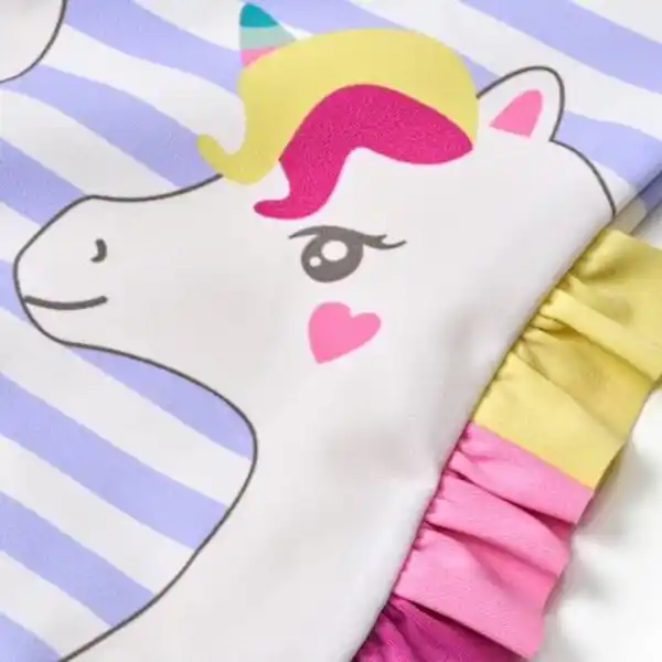 Bild 3 von PUSBLU Badeanzug mit Einhorn-Motiv & Rüschen, lila, Gr. 98/104, 1 St