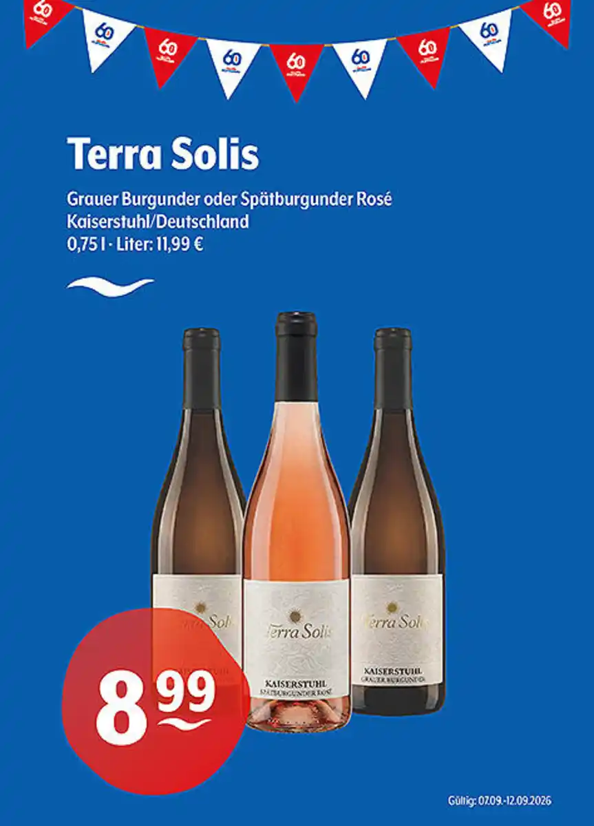 Bild 1 von Terra Solis Grauer Burgunder oder Spätburgunder Rosé Kaiserstuhl/Deutschland