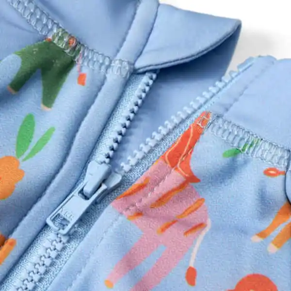 Bild 2 von PUSBLU UV Badeoverall mit Safari-Muster, blau, Gr. 86/92