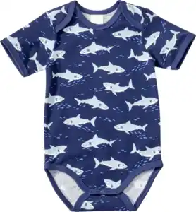 ALANA Body Kurzarm Pro Climate mit Haifisch-Muster, blau, Gr. 86/92, 1 St