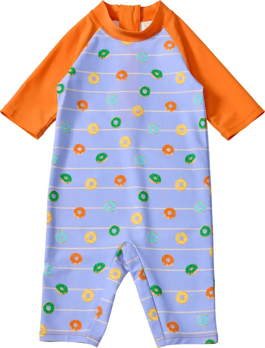 Bild 1 von PUSBLU UV Badeoverall mit Donut-Muster, lila & orange, Gr. 86/92, 1 St