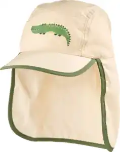 ALANA Schirmmütze mit Nackenschutz & Krokodil-Motiv, beige, Gr. 54/55, 1 St