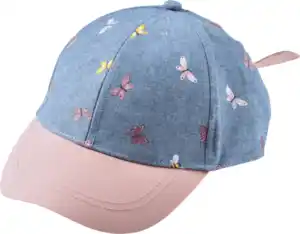 ALANA Basecap mit Schmetterlings-Muster, blau + rosa, Gr. 52/53, 1 St