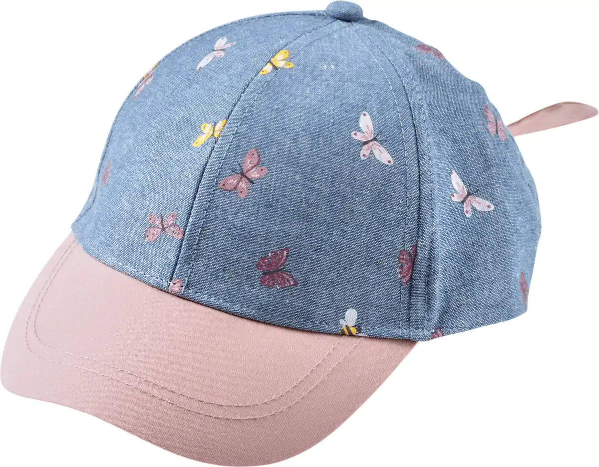 Bild 1 von ALANA Basecap mit Schmetterlings-Muster, blau + rosa, Gr. 52/53, 1 St
