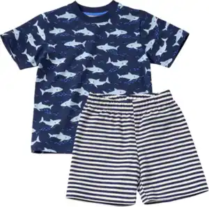 ALANA Schlafanzug mit Haifisch-Muster, blau, Gr. 104, 1 St