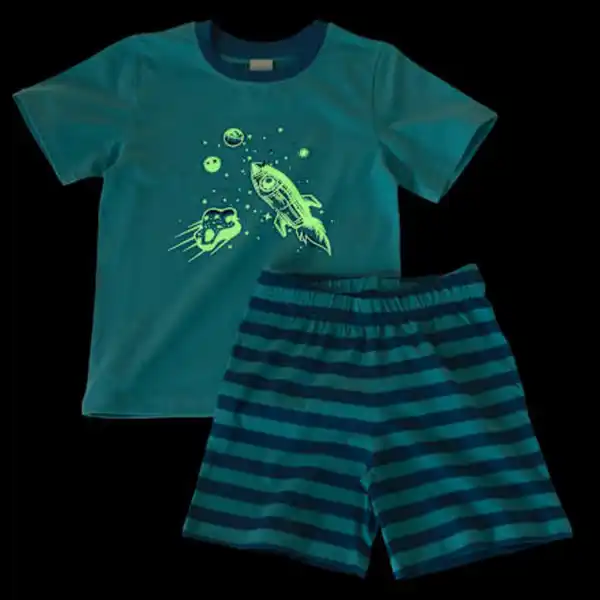 Bild 2 von ALANA Schlafanzug mit Glow-in-the-Dark Weltall-Motiv, blau, Gr. 98, 1 St