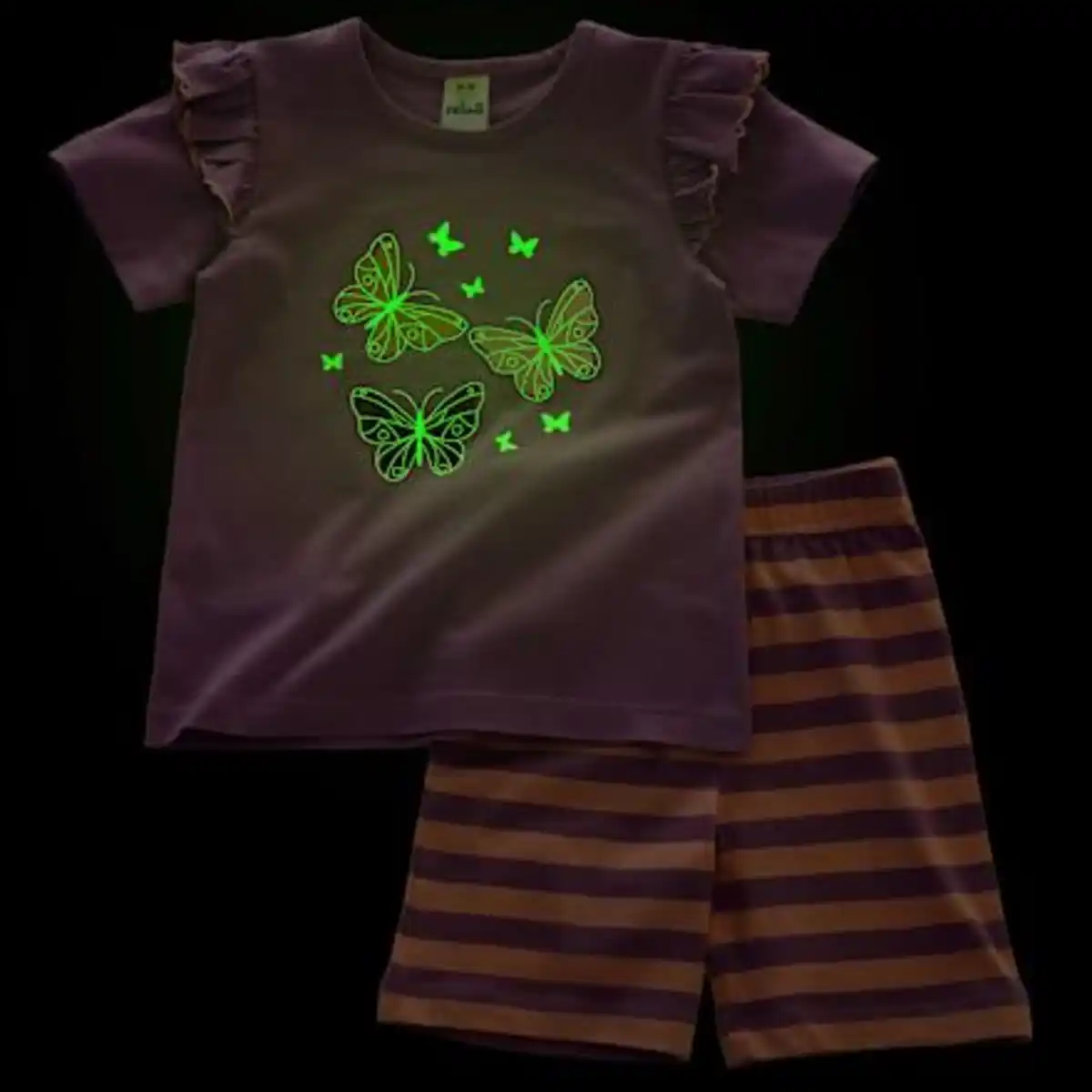Bild 2 von ALANA Schlafanzug mit Glow-in-the-Dark Schmetterlings-Motiv, lila, Gr. 98, 1 St