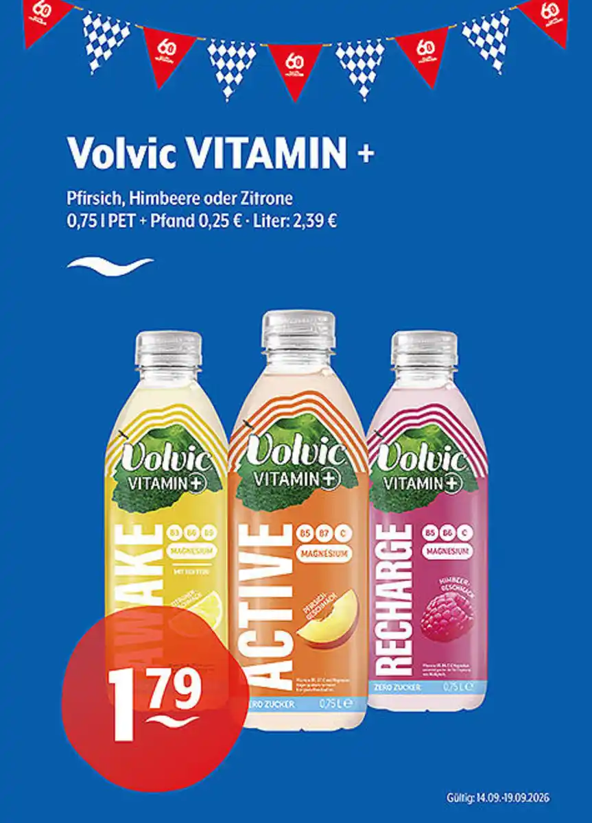 Bild 1 von Volvic VITAMIN+ Pfirsich, Himnbeere oder Zitrone