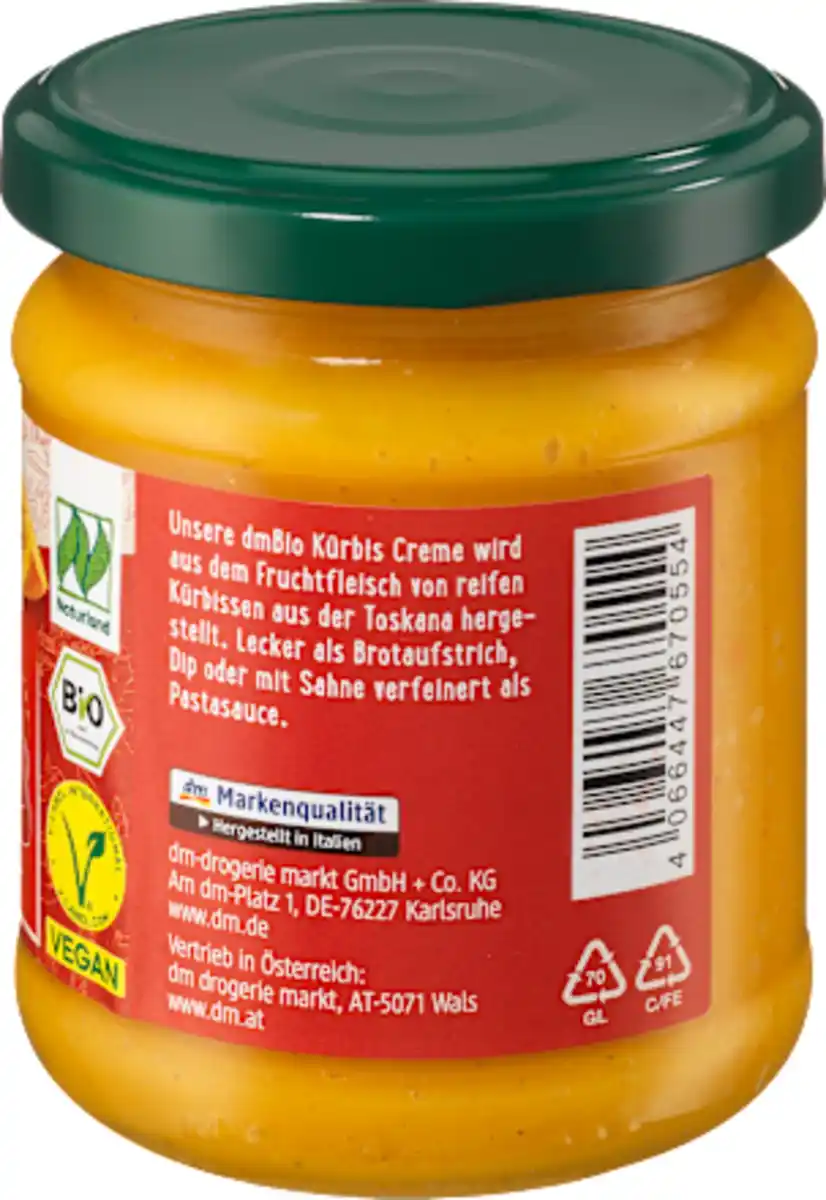 Bild 2 von dmBio Kürbiscreme mit Olivenöl, 180 g