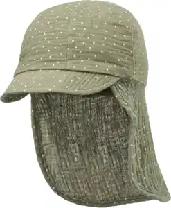 ALANA Schirmmütze aus Musselin mit Nackenschutz, grün, Gr. 52/53, 1 St