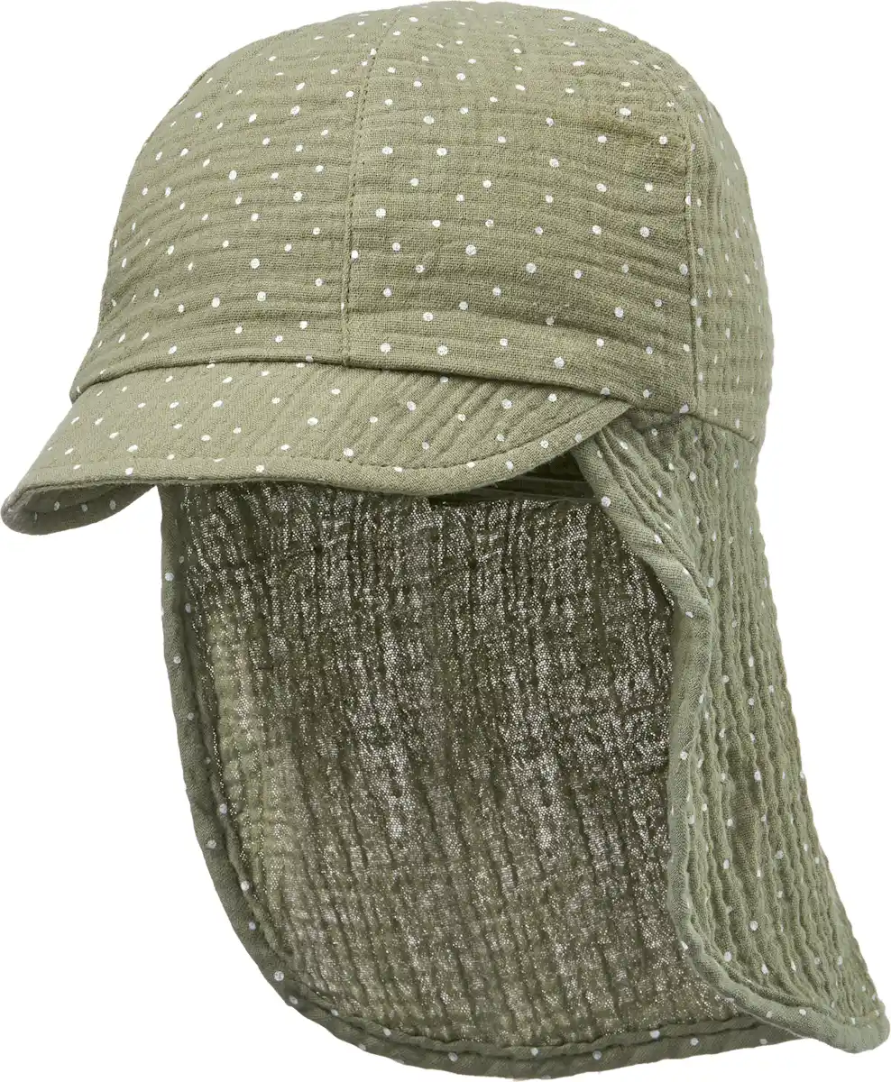 Bild 1 von ALANA Schirmmütze aus Musselin mit Nackenschutz, grün, Gr. 52/53, 1 St