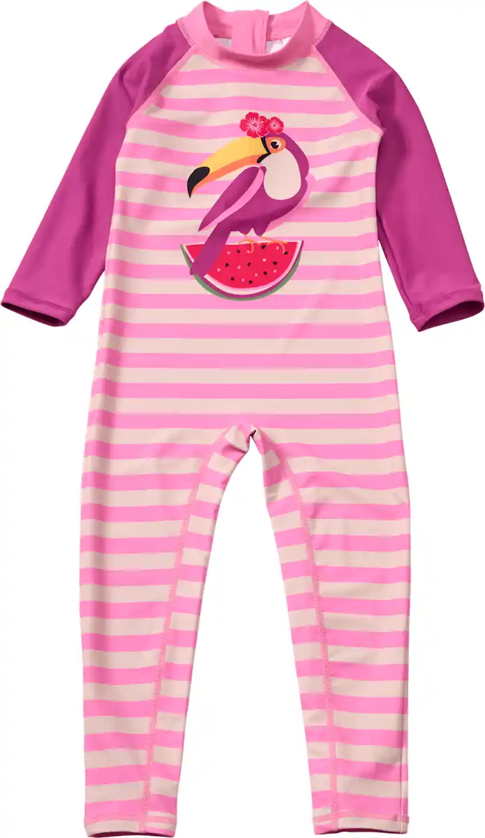 Bild 1 von PUSBLU UV Badeoverall mit Tukan-Motiv, rosa, Gr. 86/92, 1 St