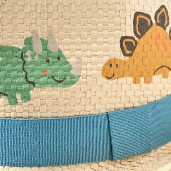 Bild 2 von PUSBLU Strohhut mit Dino-Motiv, beige, Gr. 48/49, 1 St