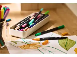 CRELANDO® Twinmarker Dual-tip Fineliner und Brushliner XXL