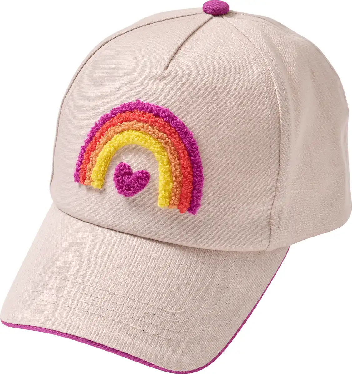 Bild 1 von PUSBLU Basecap mit Regenbogen-Applikation, beige, Gr. 52/53, 1 St