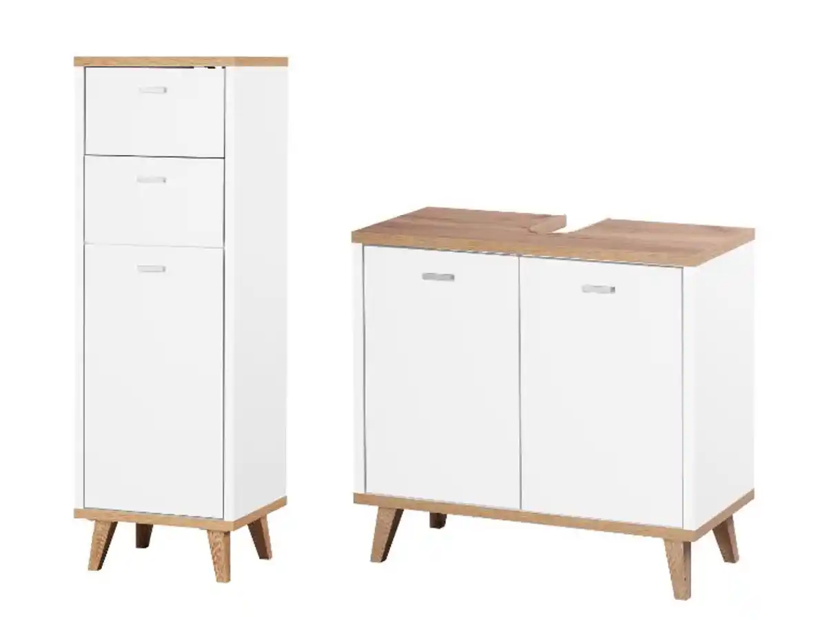 Bild 3 von LIVARNO® Badezimmermöbel-Set »Corfu«: Seitenschrank und Waschbeckenunterschrank