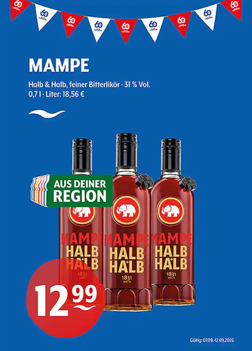 Bild 1 von MAMPE Halb & Halbfeiner Bitterlikör31 % Vol.