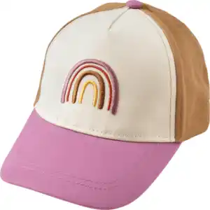 PUSBLU Basecap mit Regenbogen-Applikation, rosa & beige, Gr. 52/53, 1 St