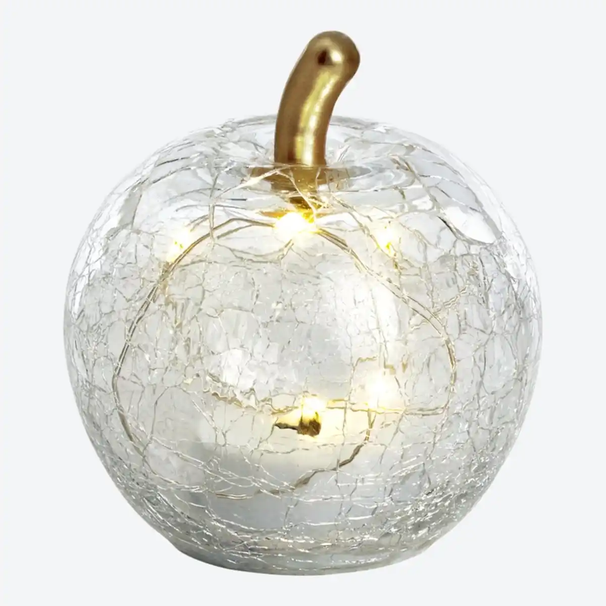 Bild 2 von LED-Apfel aus Crackle-Glas, Ø ca. 7,5 cm