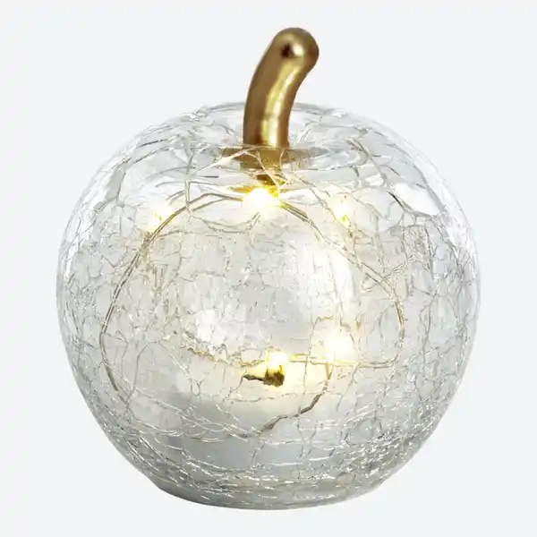 Bild 2 von LED-Apfel aus Crackle-Glas, Ø ca. 7,5 cm