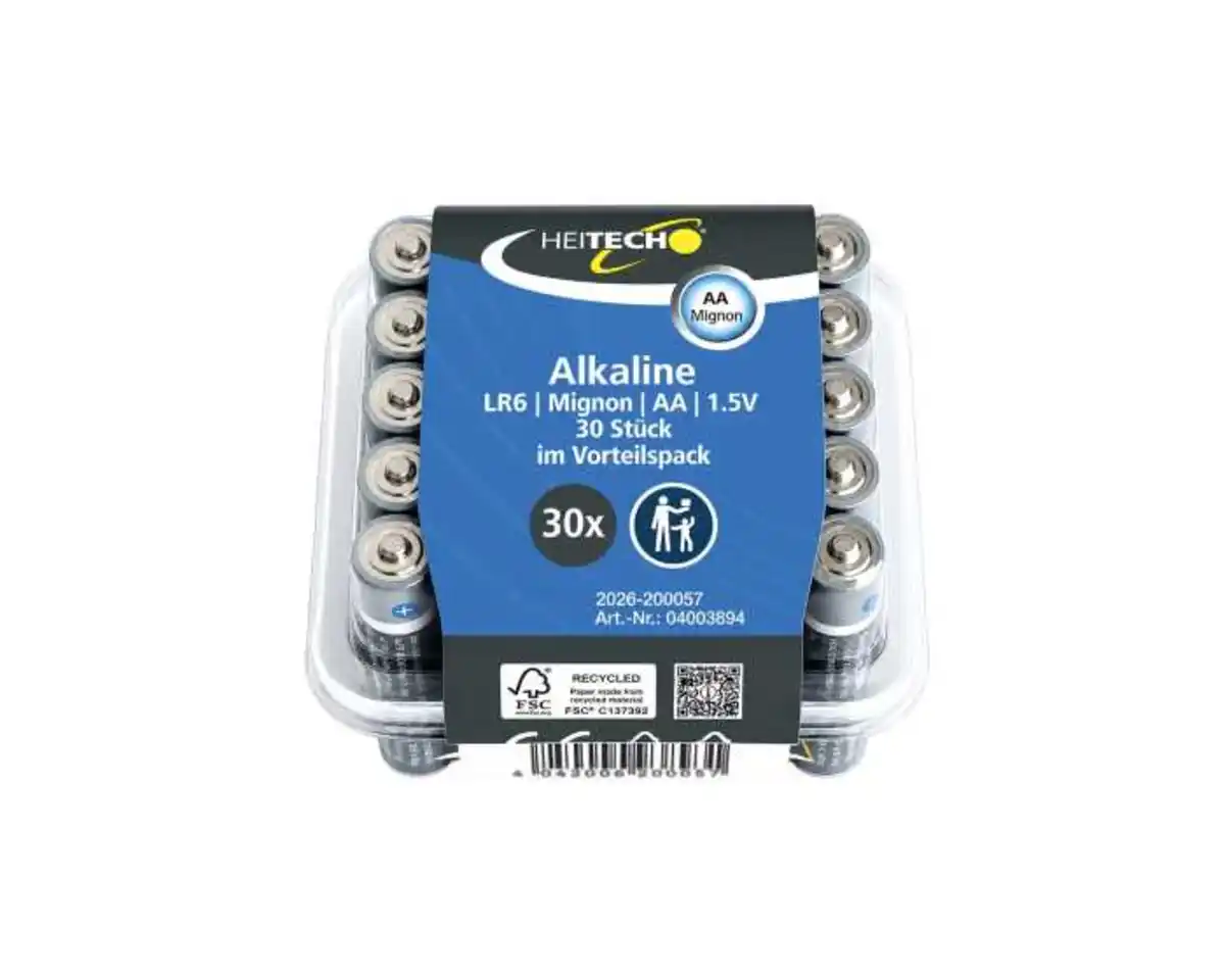 Bild 1 von HEITECH Batterien AA 30er Mignon