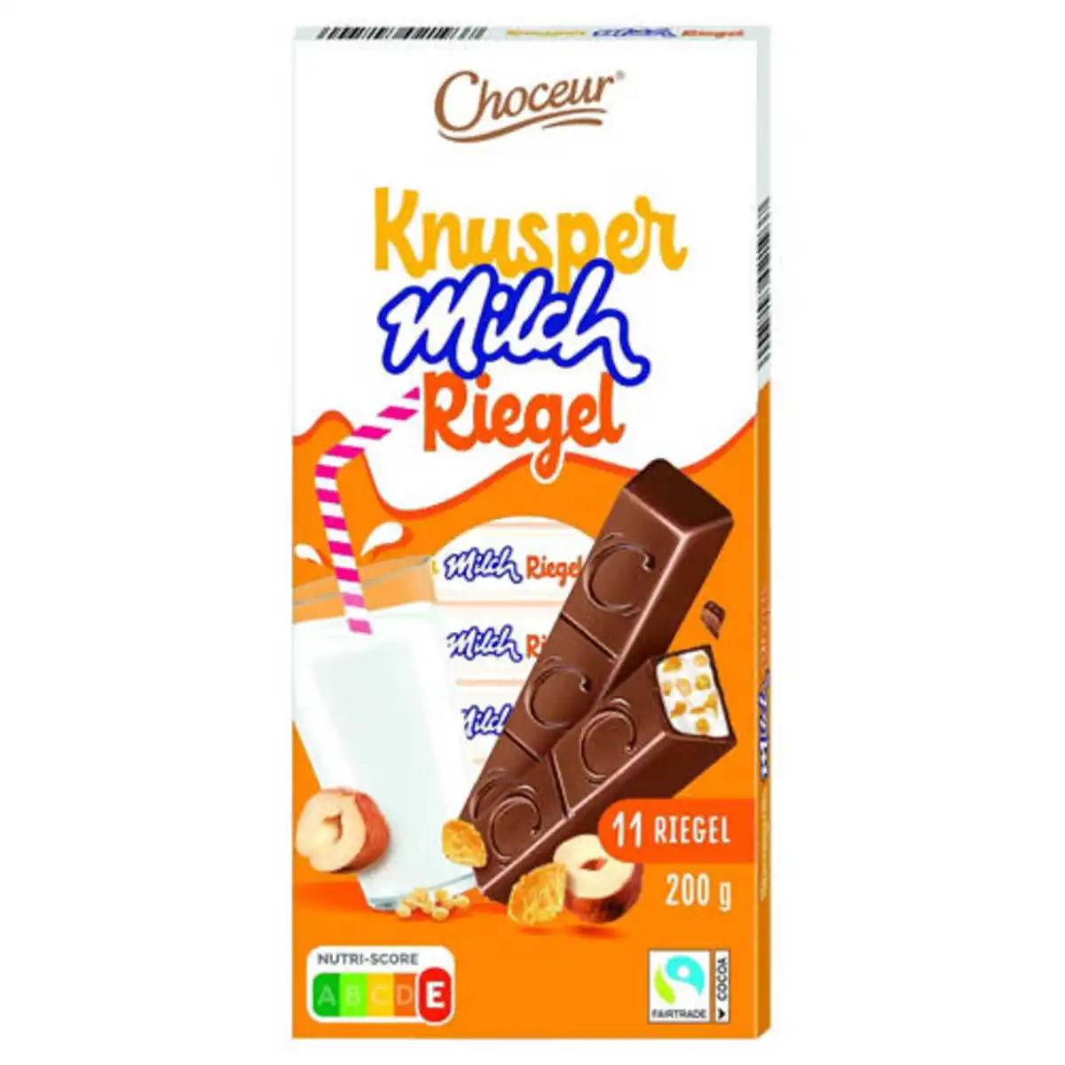 Bild 1 von CHOCEUR Schoko-Riegel, 200 g, Milch Knusper