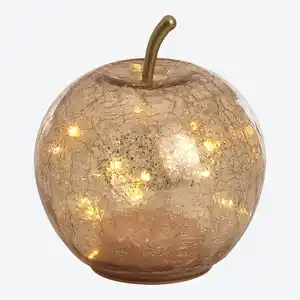 LED-Apfel aus Crackle-Glas, Ø ca. 14 cm