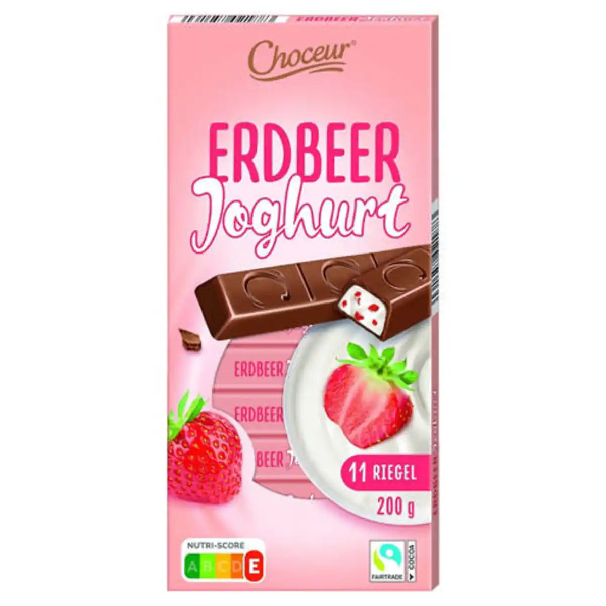 Bild 1 von CHOCEUR Schoko-Riegel, 200 g, Erdbeer-Joghurt