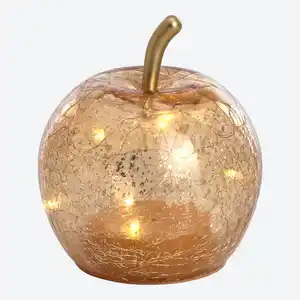 LED-Apfel aus Crackle-Glas, Ø ca. 11 cm