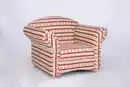 Bild 3 von Better Home Polstersessel Loretta, ca. 110 x 84 x 84 cm – Rot gestreift & Blumenmuster