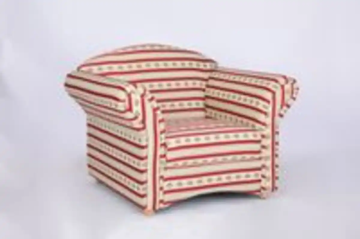 Bild 3 von Better Home Polstersessel Loretta, ca. 110 x 84 x 84 cm – Rot gestreift & Blumenmuster