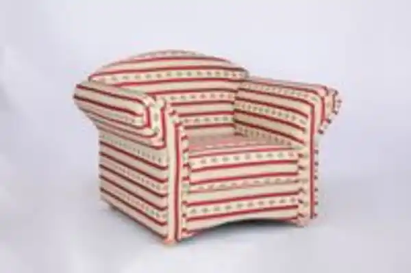 Bild 3 von Better Home Polstersessel Loretta, ca. 110 x 84 x 84 cm – Rot gestreift & Blumenmuster