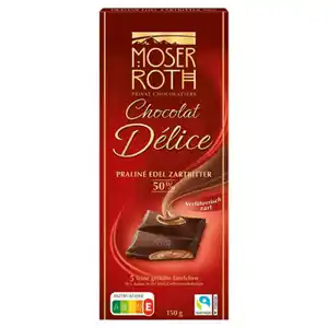 MOSER ROTH Gefüllte Schokolade 150 g, Praline-Zartbitter