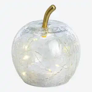 LED-Apfel aus Crackle-Glas, Ø ca. 11 cm