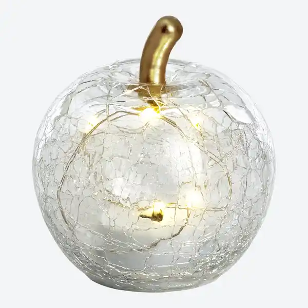 Bild 3 von LED-Apfel aus Crackle-Glas, Ø ca. 7,5 cm