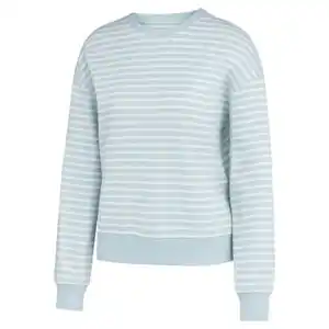 UP2FASHION WOMEN Damen Sweatshirt mit Streifen, Marineblau, S 36/38