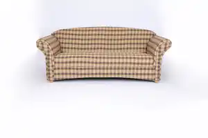 Better Home 3-Sitzer Sofa Loretta, ca. 204 x 83 x 85 cm – Kariert & Braun