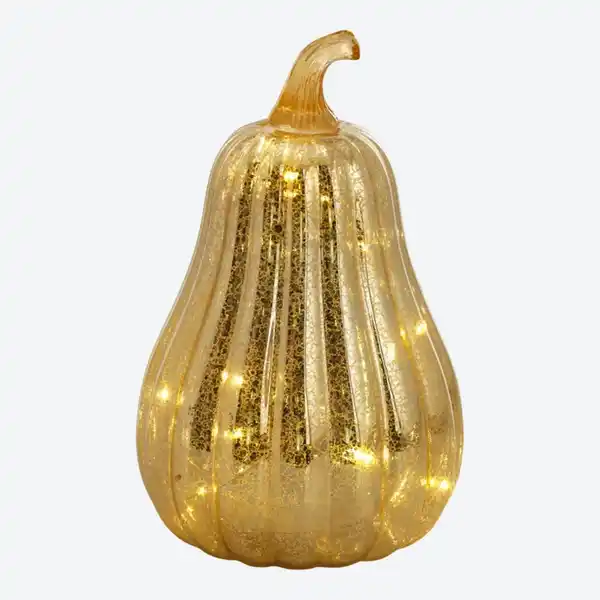 Bild 2 von LED-Glas-Kürbis mit Timerfunktion, ca. 12x19 cm
