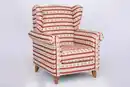 Bild 2 von Better Home Polstersessel Loretta, ca. 86 x 81 x 105 cm – Rot gestreift & Blumenmuster